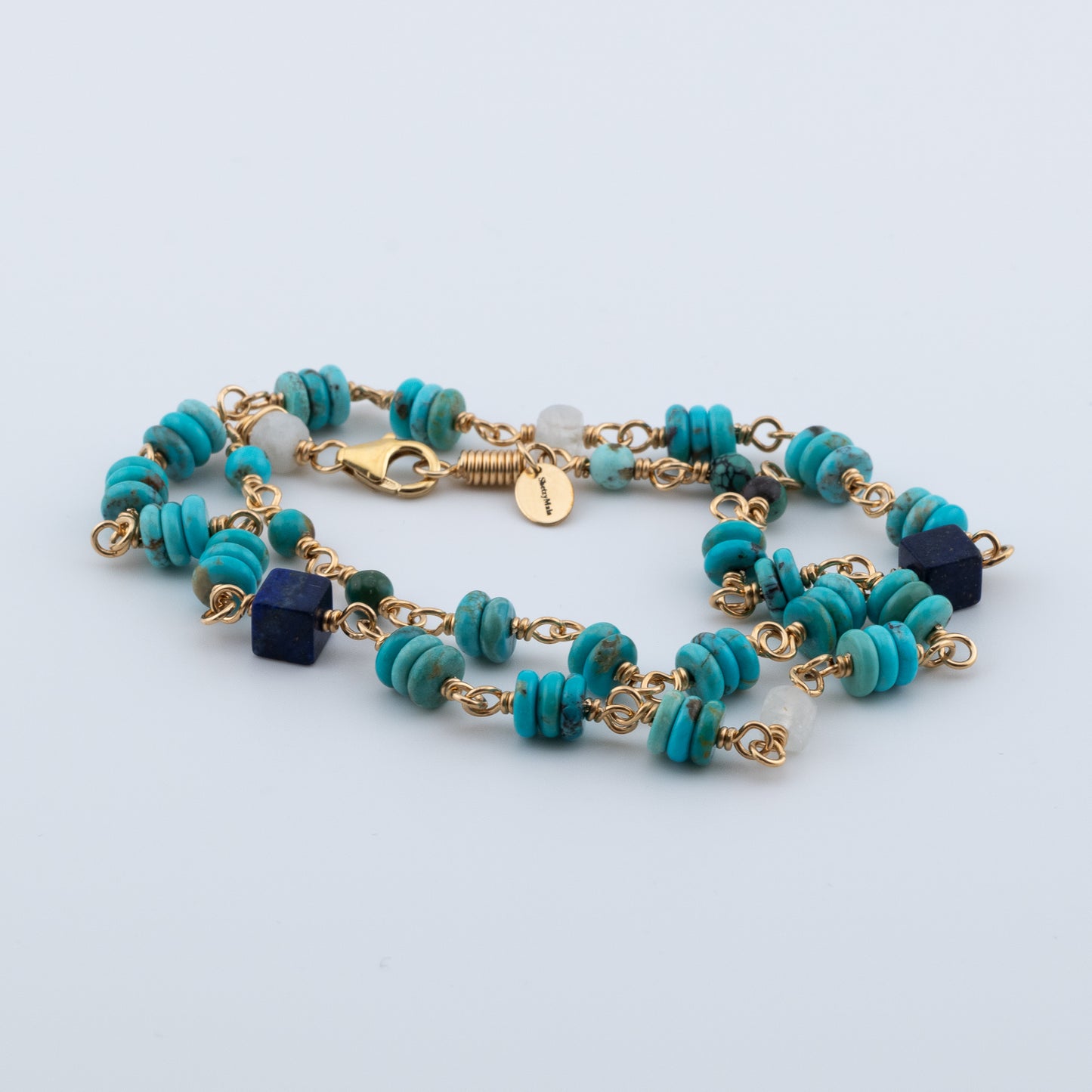 The Aegean Sky Necklace – Turquoise, Lapis & Moonstone