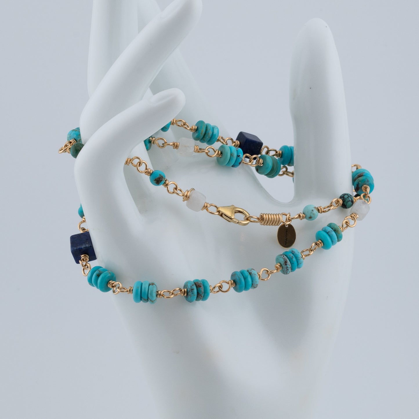 The Aegean Sky Necklace – Turquoise, Lapis & Moonstone
