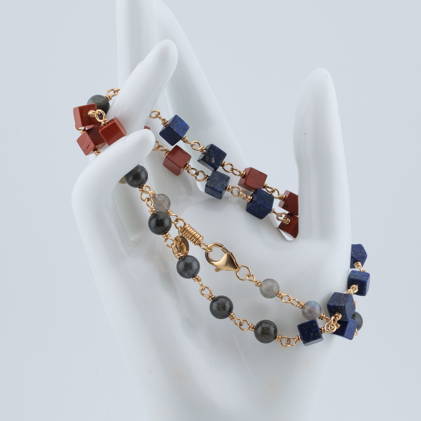 The Isometric Guardian Necklace – Lapis, Jasper & Labradorite