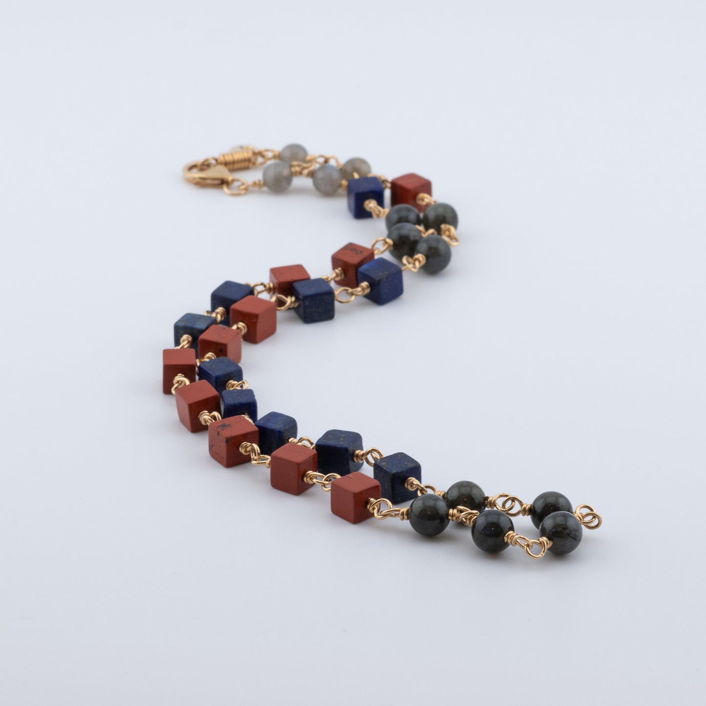 The Isometric Guardian Necklace – Lapis, Jasper & Labradorite