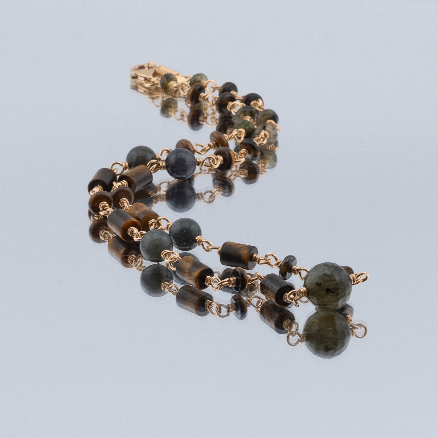 The Gilded Dusk Necklace – Tiger’s Eye & Labradorite