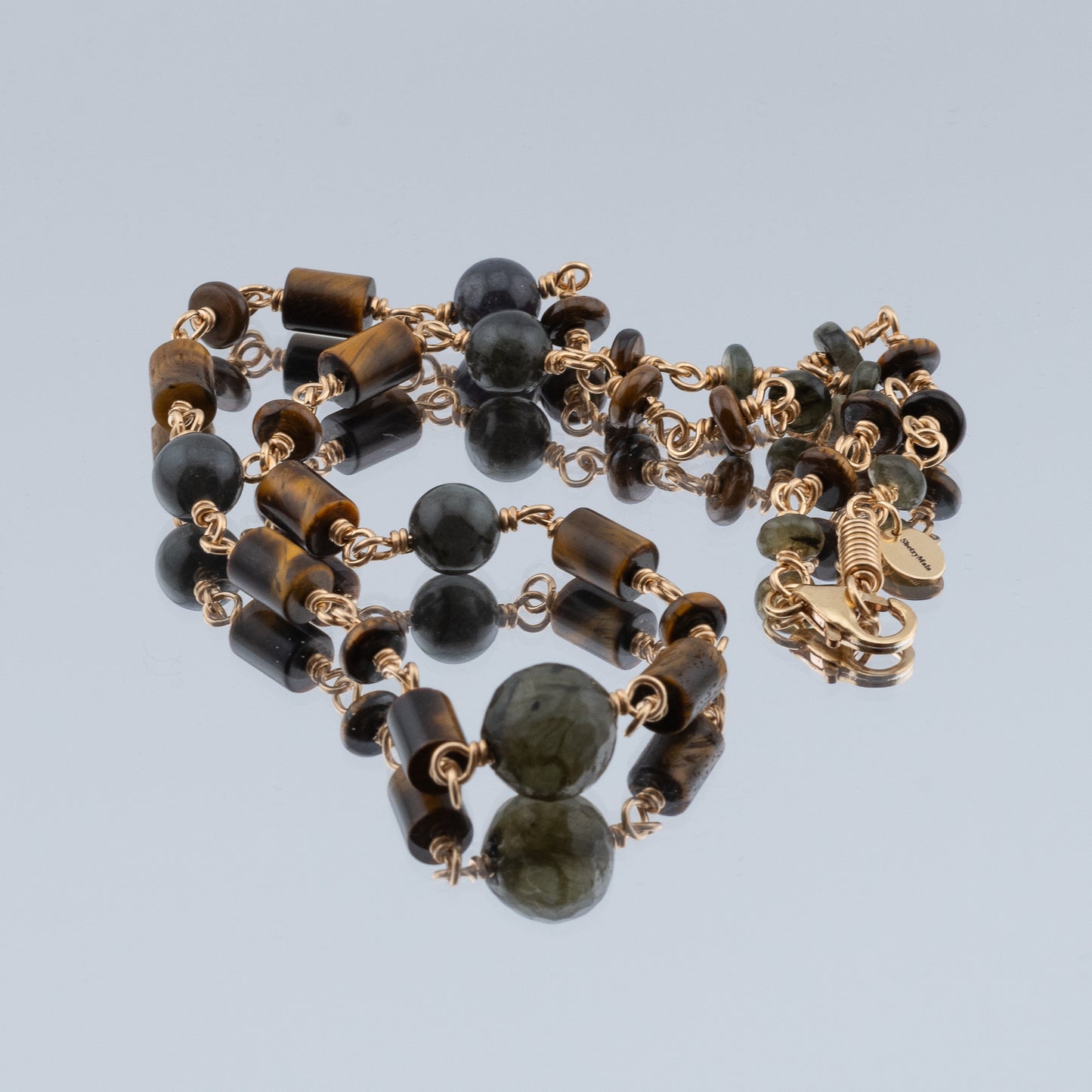 The Gilded Dusk Necklace – Tiger’s Eye & Labradorite