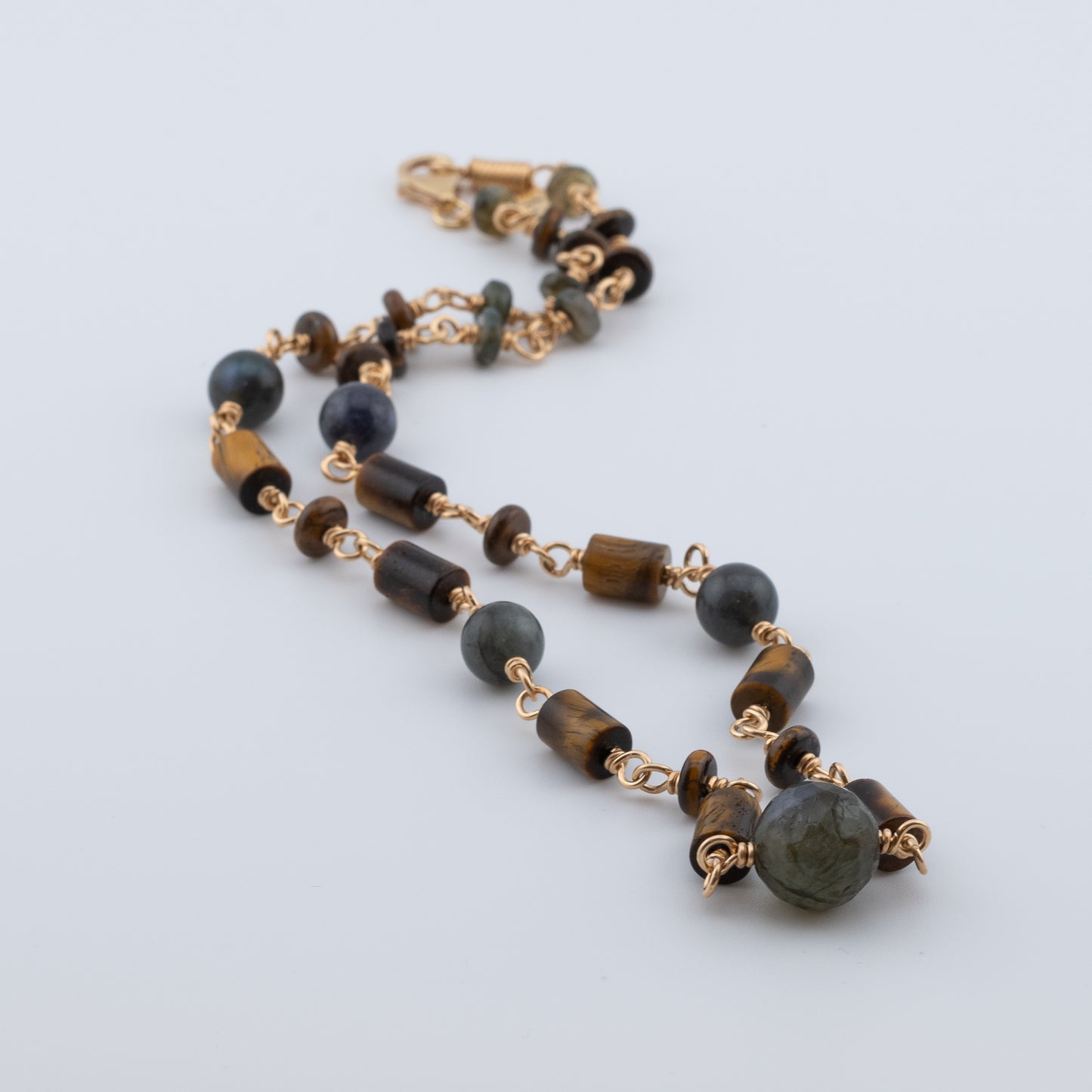 The Gilded Dusk Necklace – Tiger’s Eye & Labradorite
