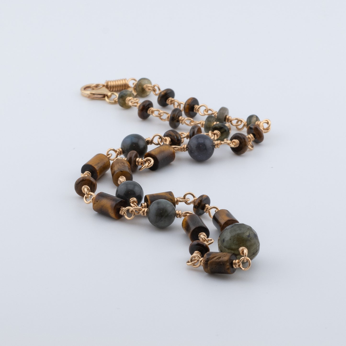 The Gilded Dusk Necklace – Tiger’s Eye & Labradorite