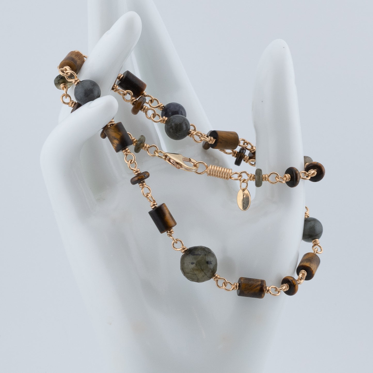 The Gilded Dusk Necklace – Tiger’s Eye & Labradorite