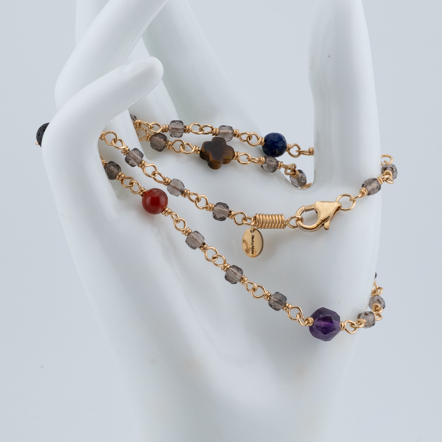 The Kaleidoscope Path Necklace – Multi-Gemstone & Smoky Quartz