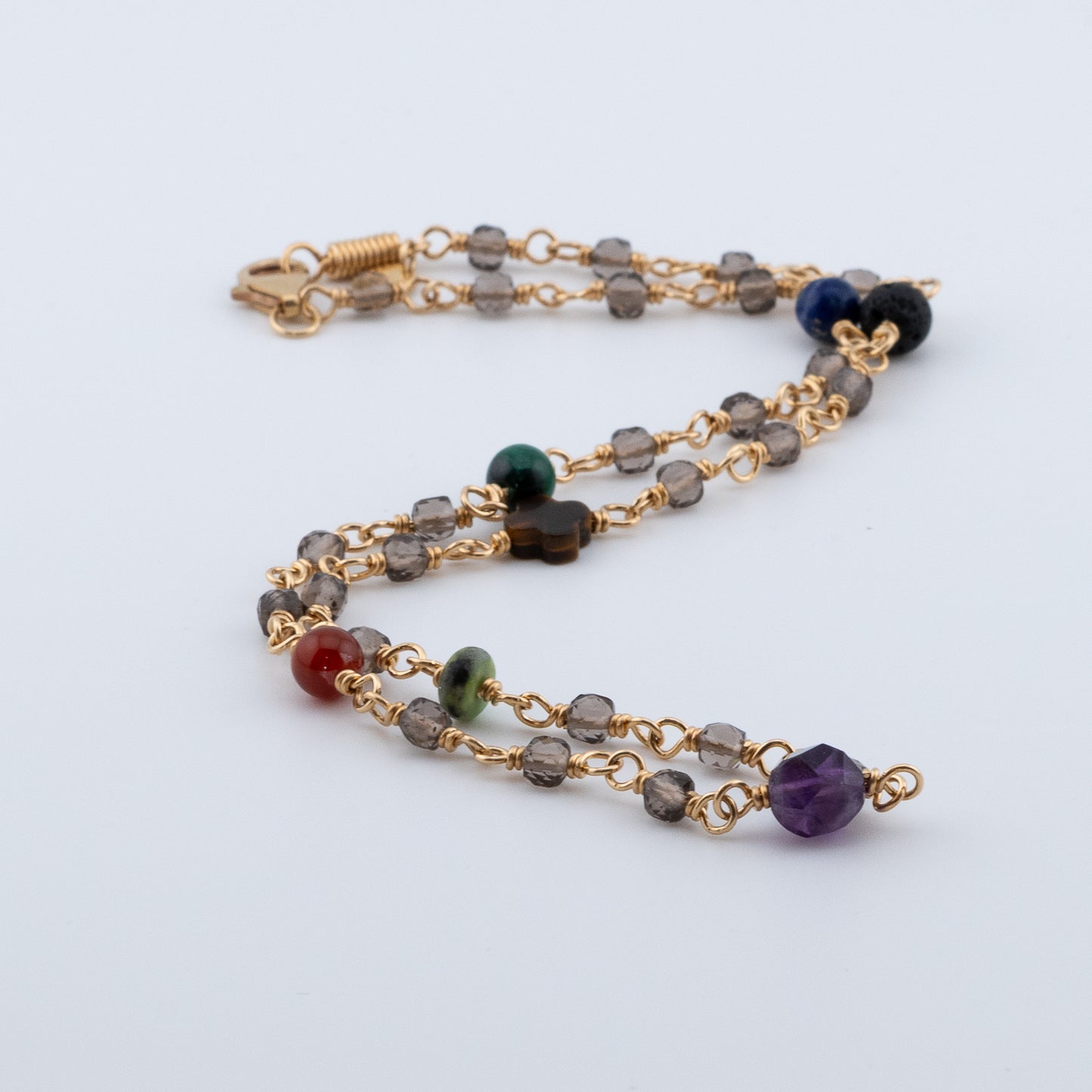 The Kaleidoscope Path Necklace – Multi-Gemstone & Smoky Quartz