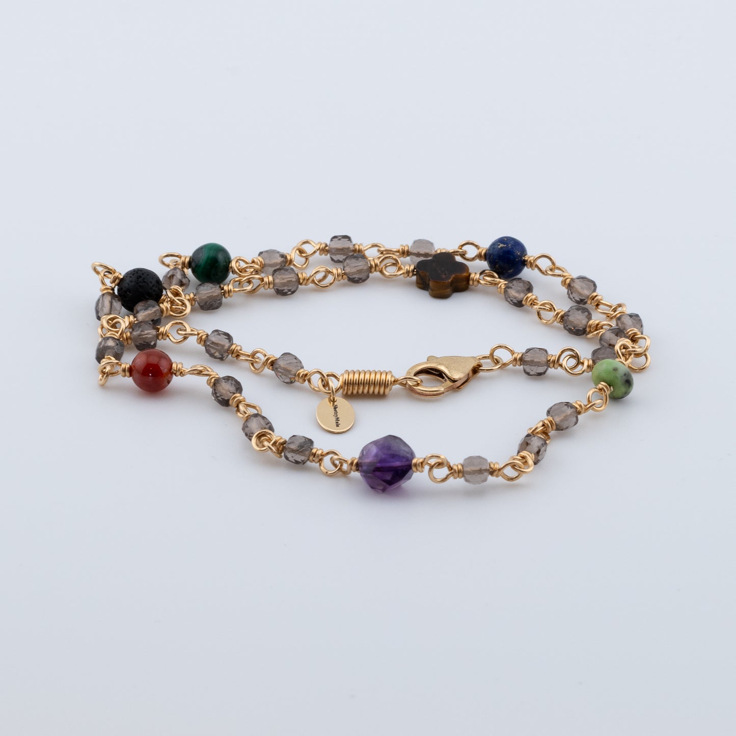 The Kaleidoscope Path Necklace – Multi-Gemstone & Smoky Quartz