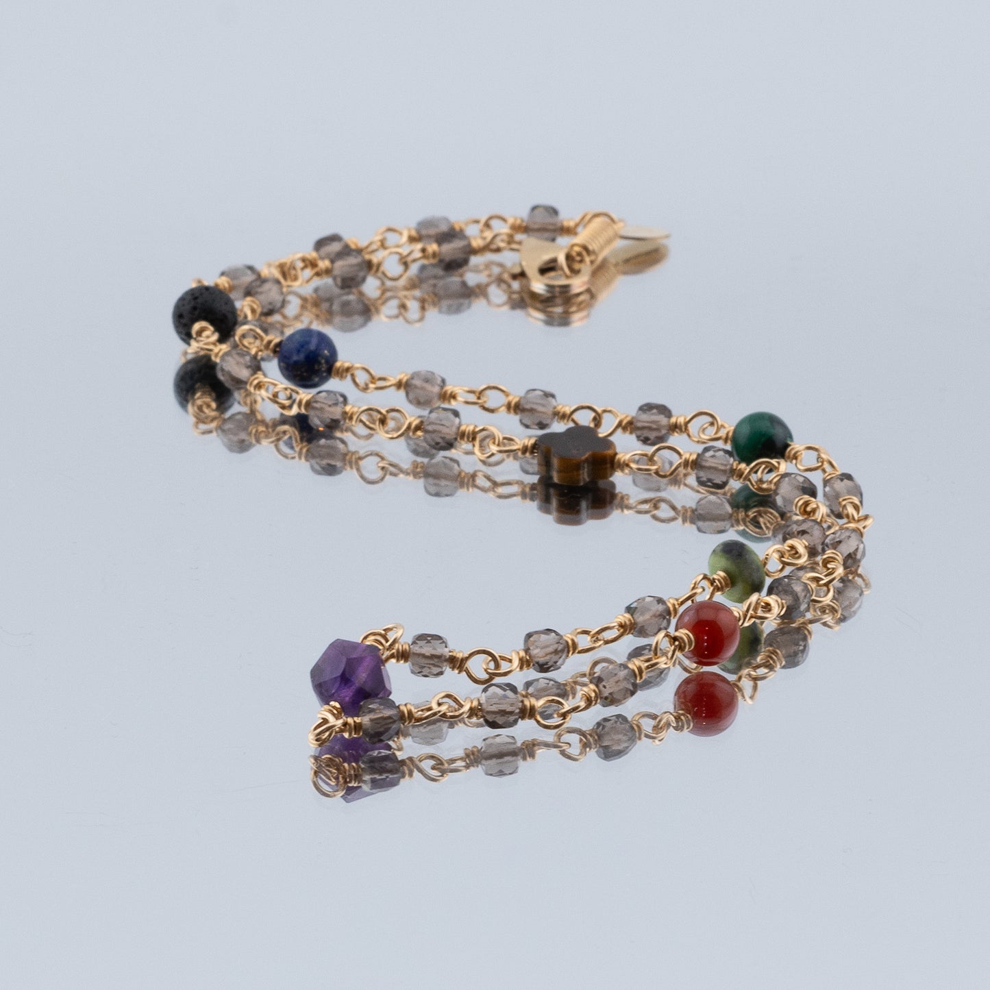 The Kaleidoscope Path Necklace – Multi-Gemstone & Smoky Quartz