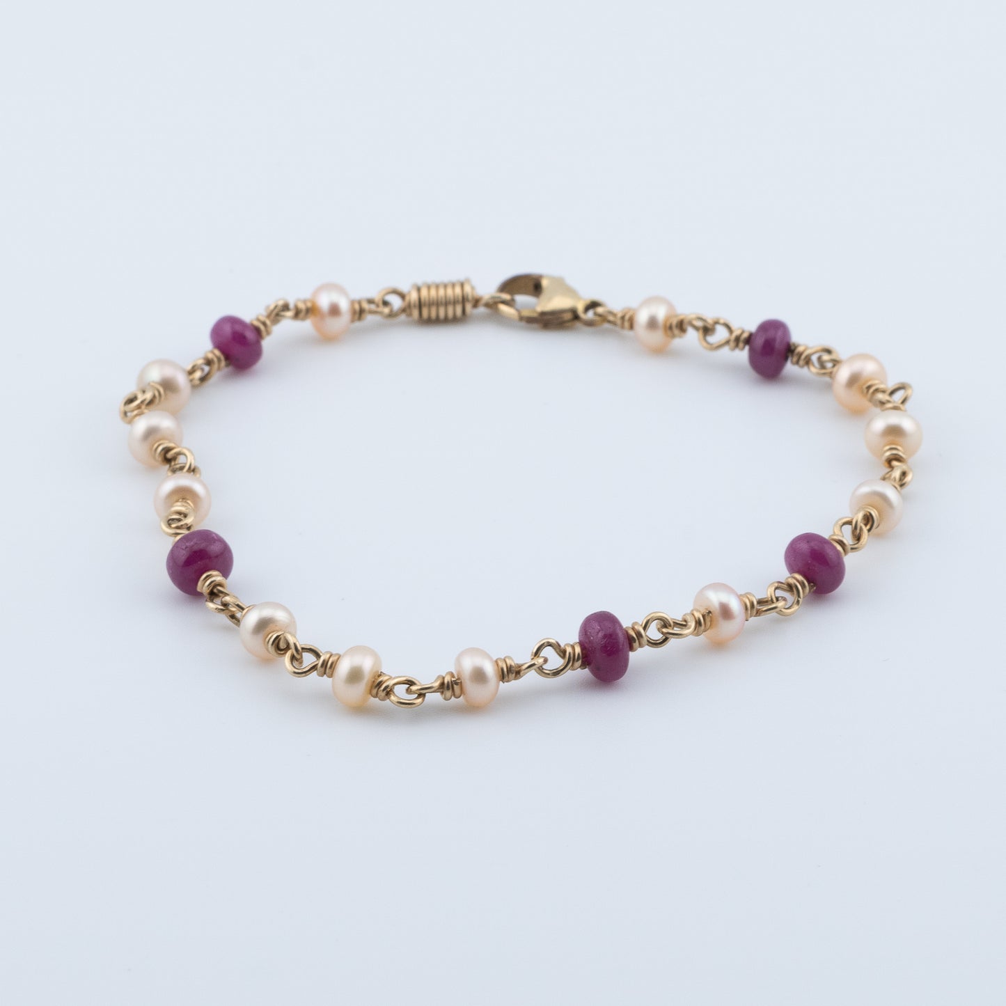 Ruby & Cultured Pearl Bracelet