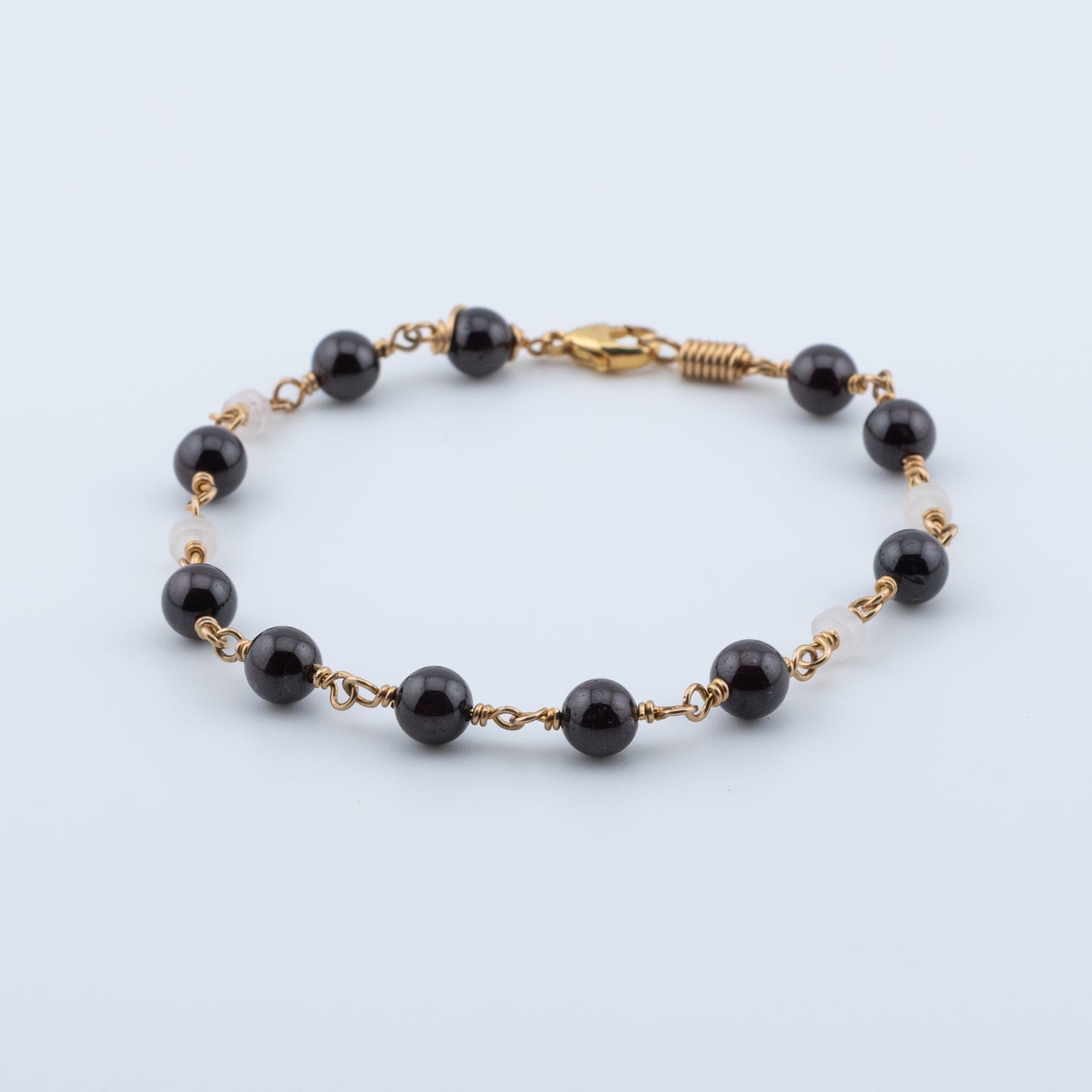 Garnet and Rose Quartz Bracelet