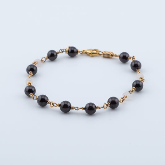 Garnet and Rose Quartz Bracelet