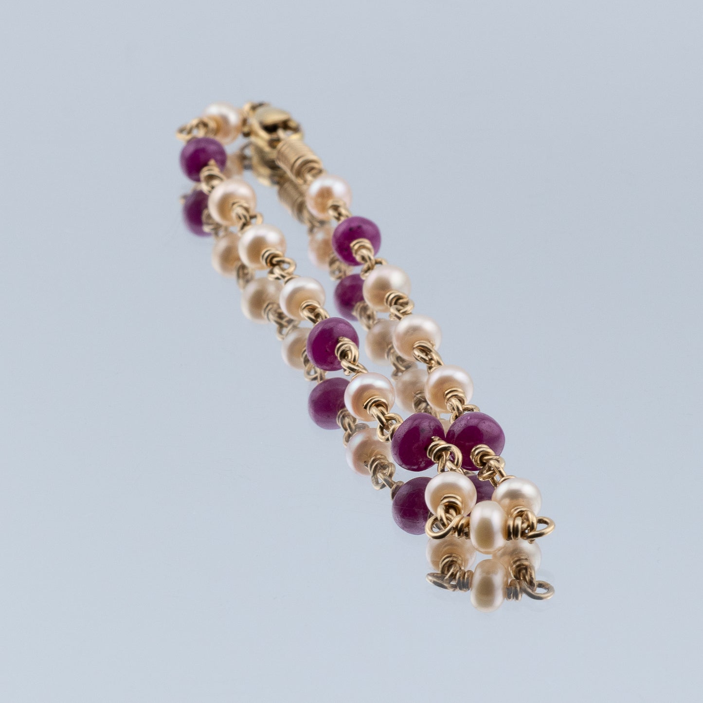 Ruby & Cultured Pearl Bracelet
