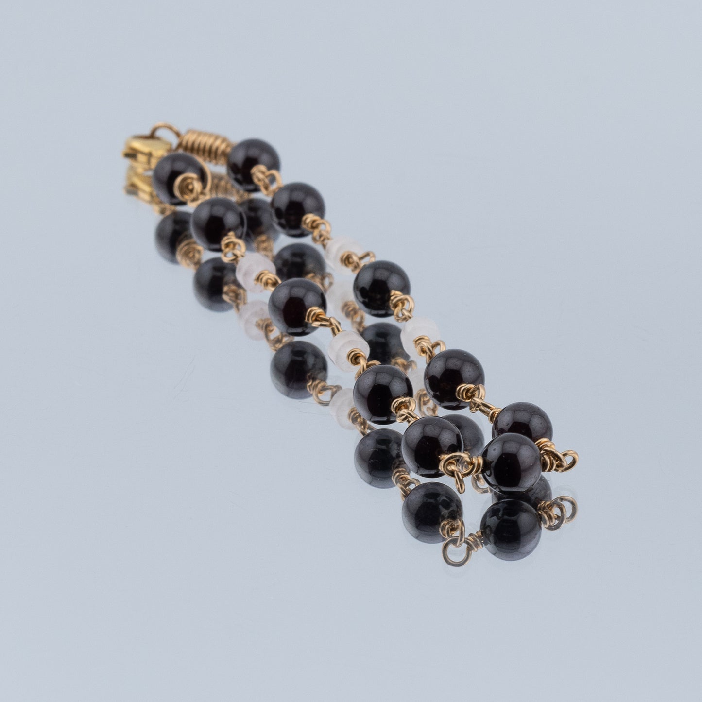 Garnet and Rose Quartz Bracelet