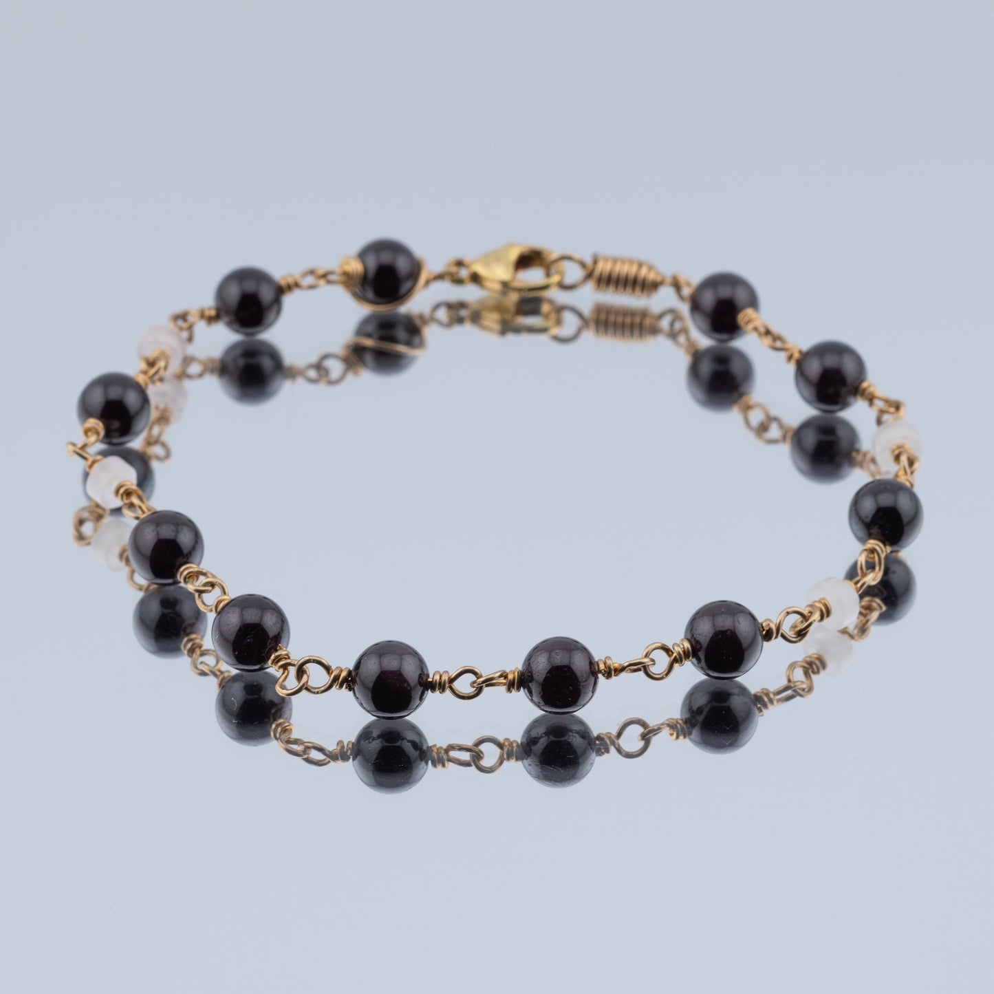 Garnet and Rose Quartz Bracelet