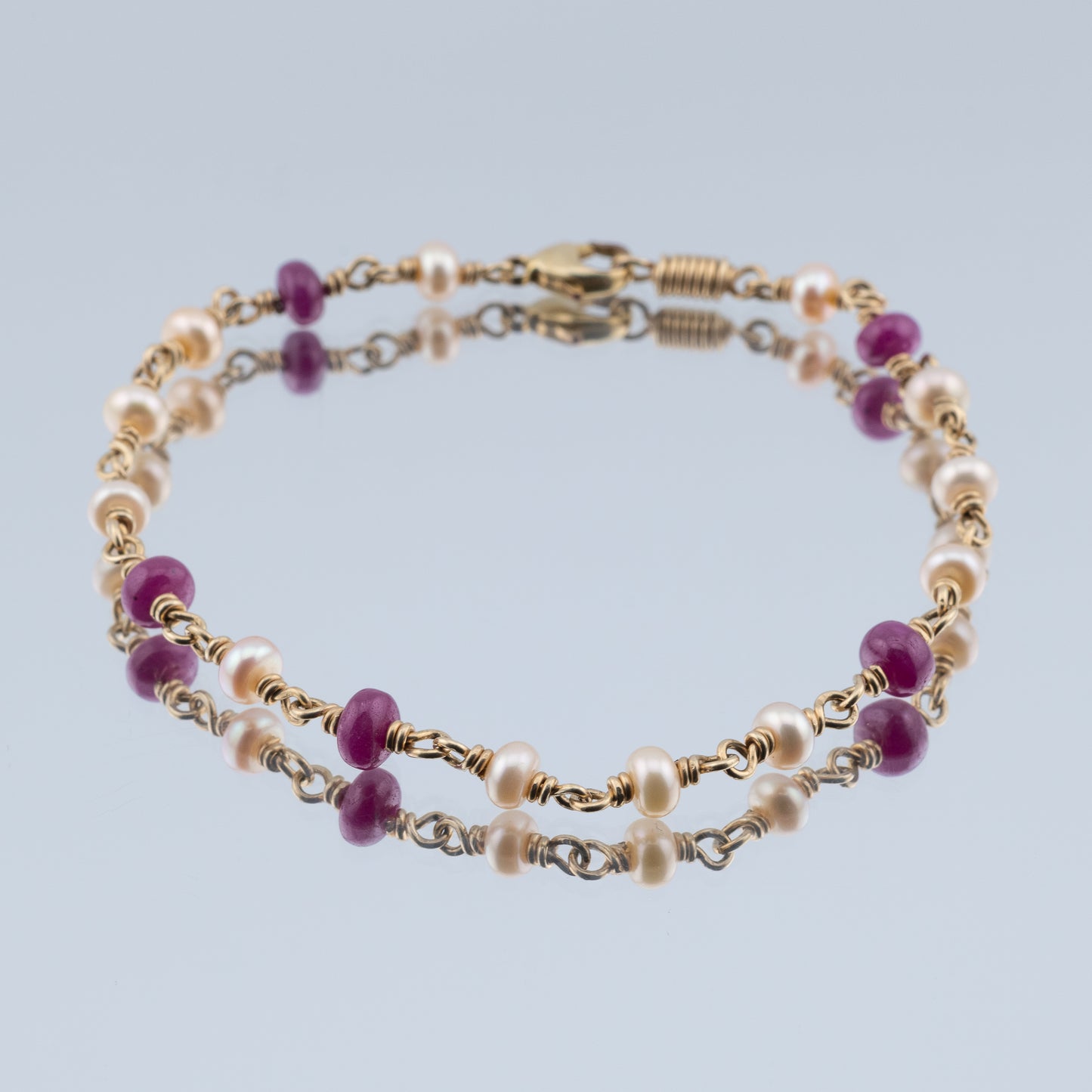 Ruby & Cultured Pearl Bracelet