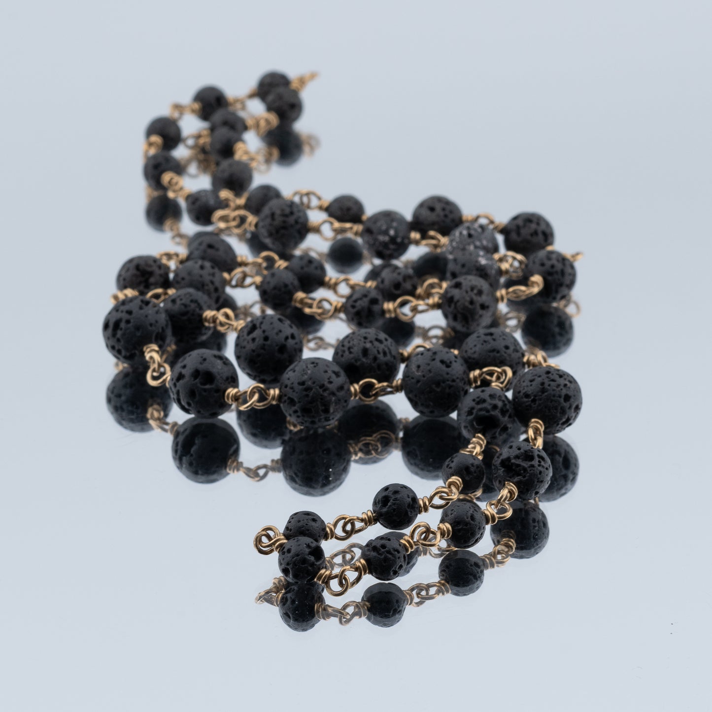 Black Lava Mala Necklace