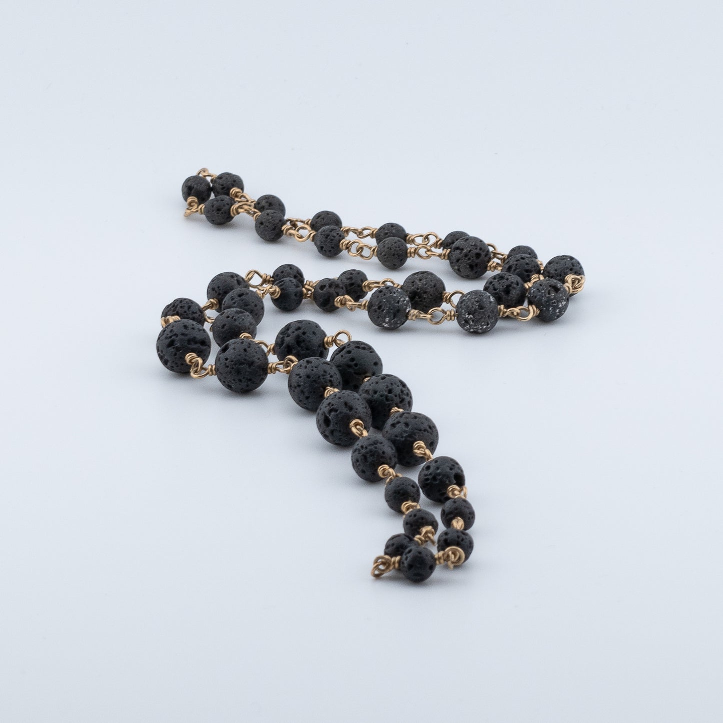 Black Lava Mala Necklace