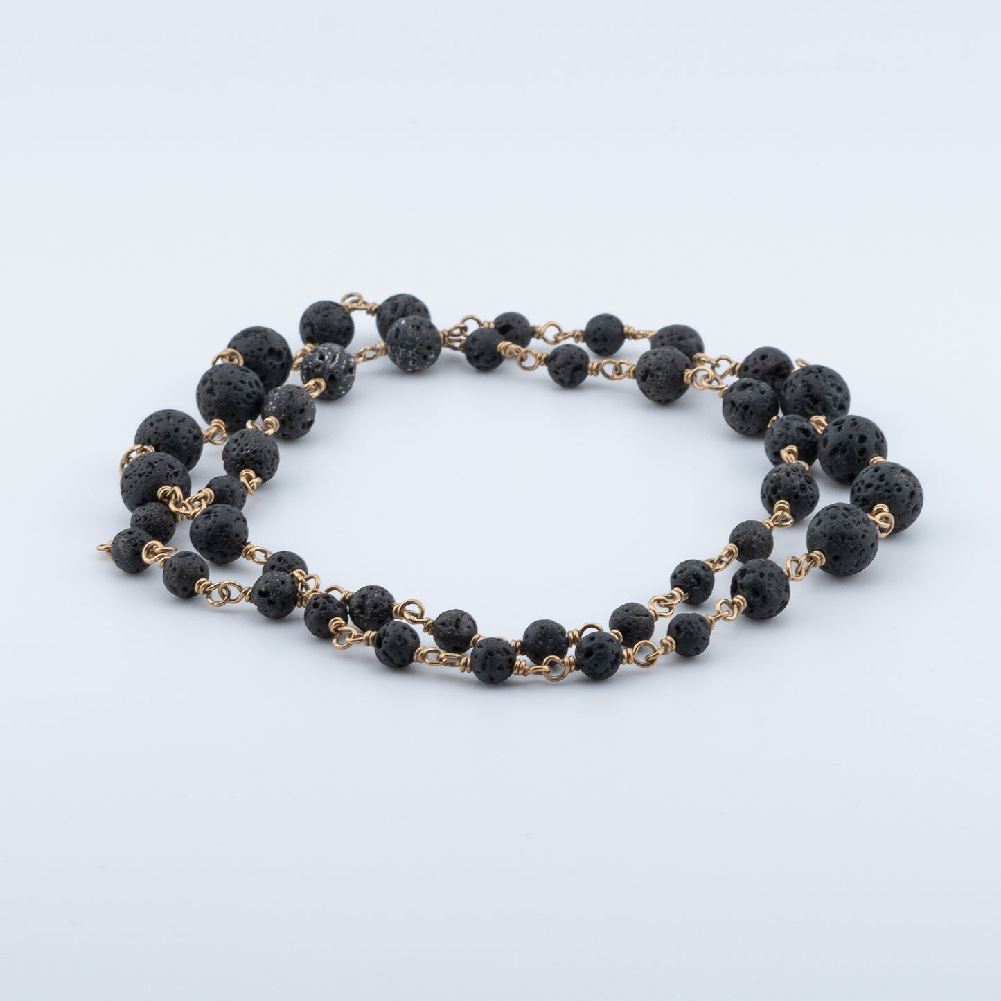 Black Lava Mala Necklace
