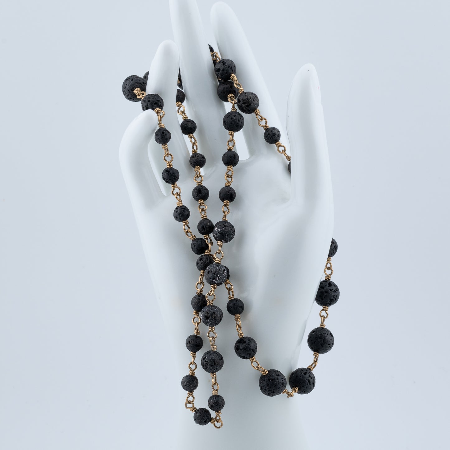 Black Lava Mala Necklace