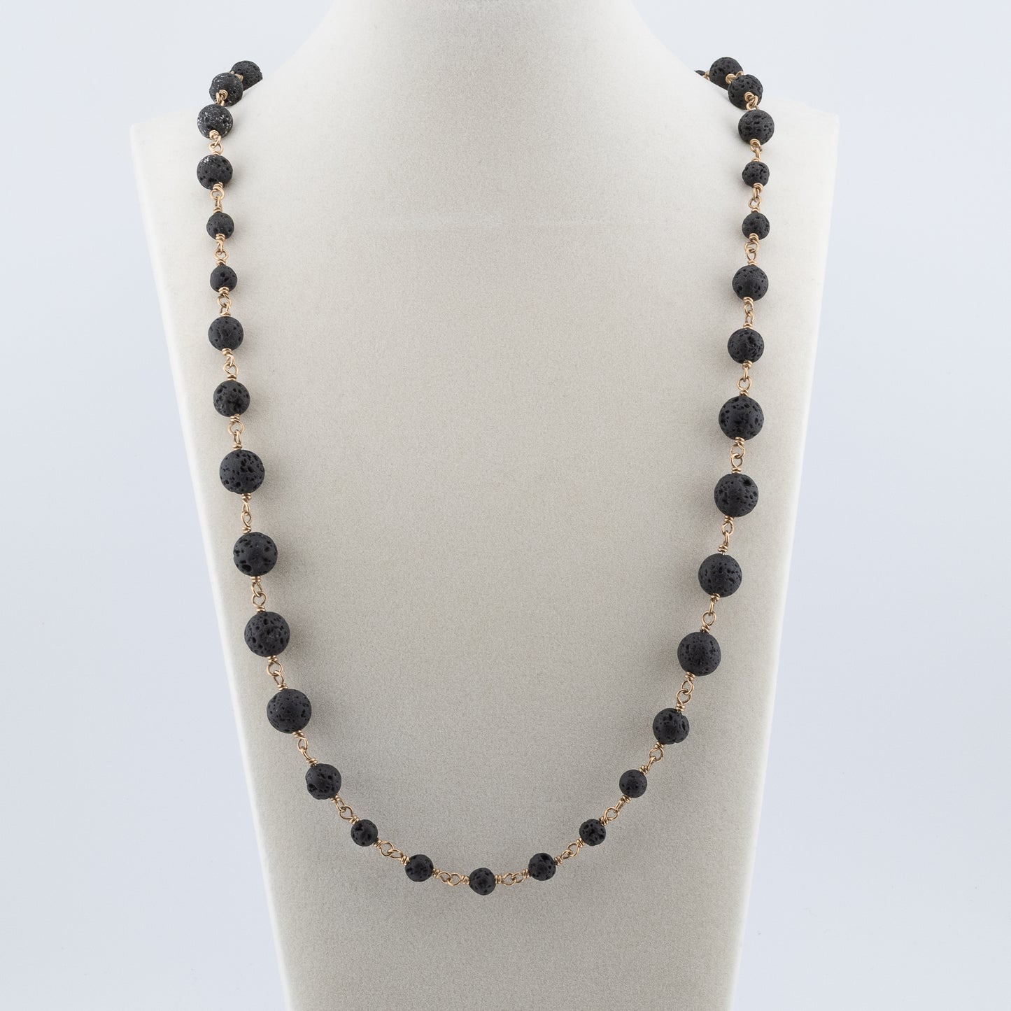 Black Lava Mala Necklace