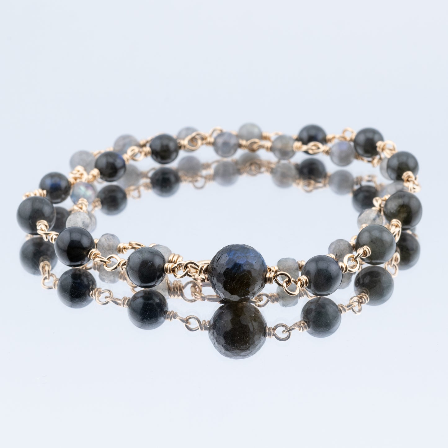 The Celestial Echo Necklace – Graduated Labradorite