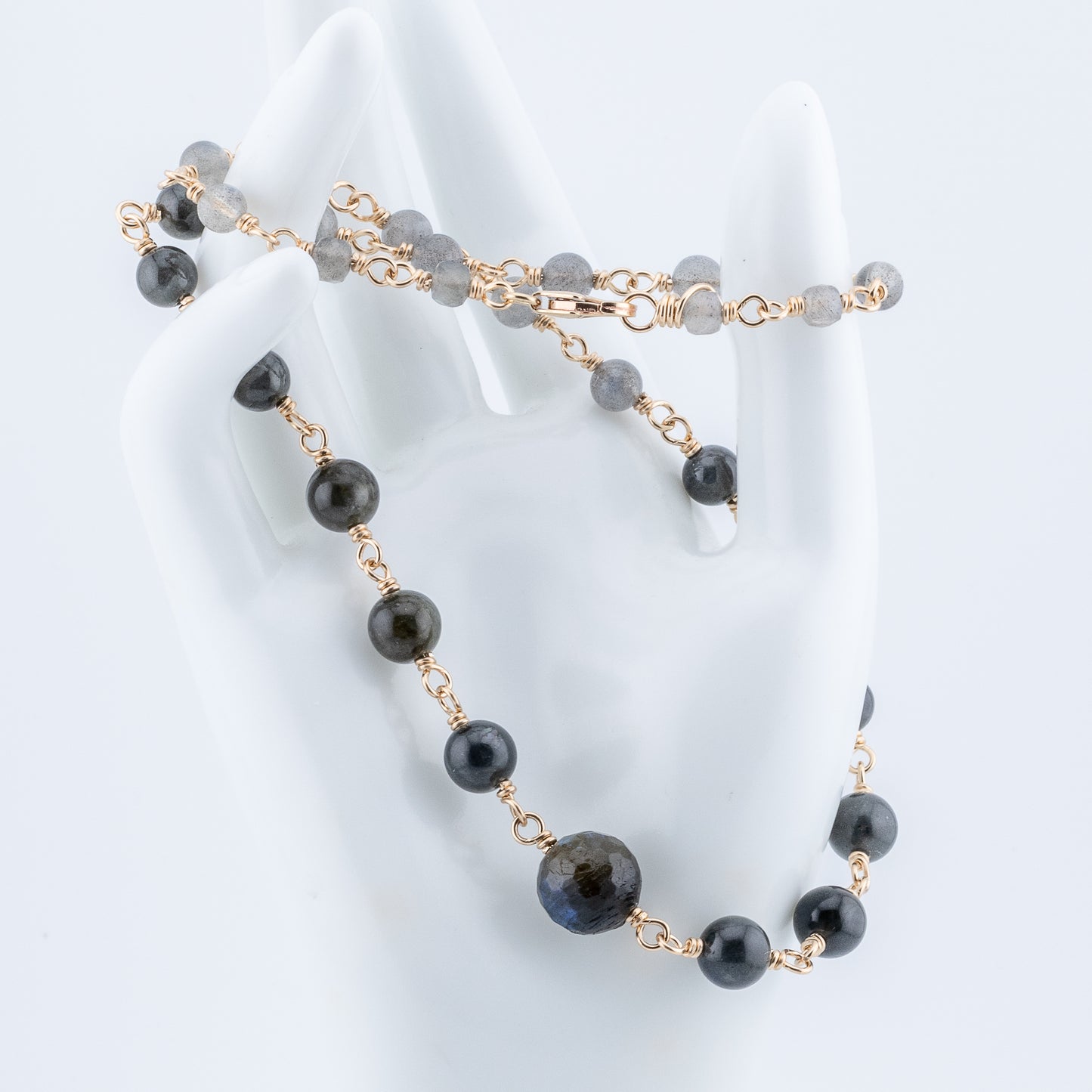 The Celestial Echo Necklace – Graduated Labradorite