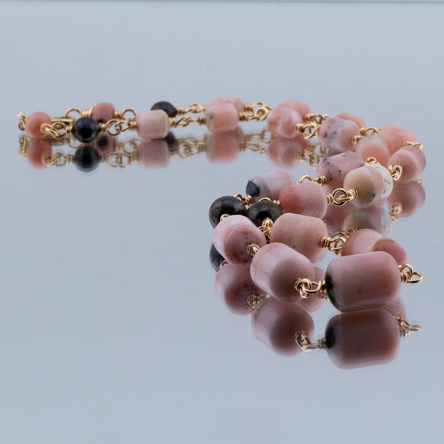 The Desert Rose Necklace – Pink Opal & Boulder Opal