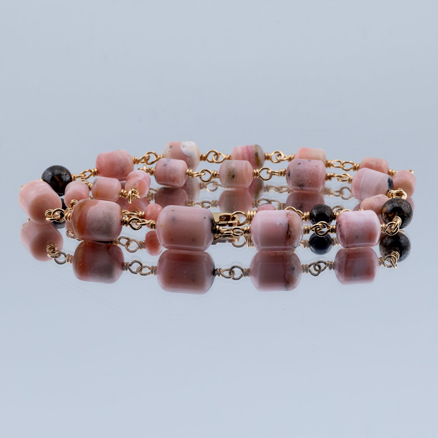 The Desert Rose Necklace – Pink Opal & Boulder Opal