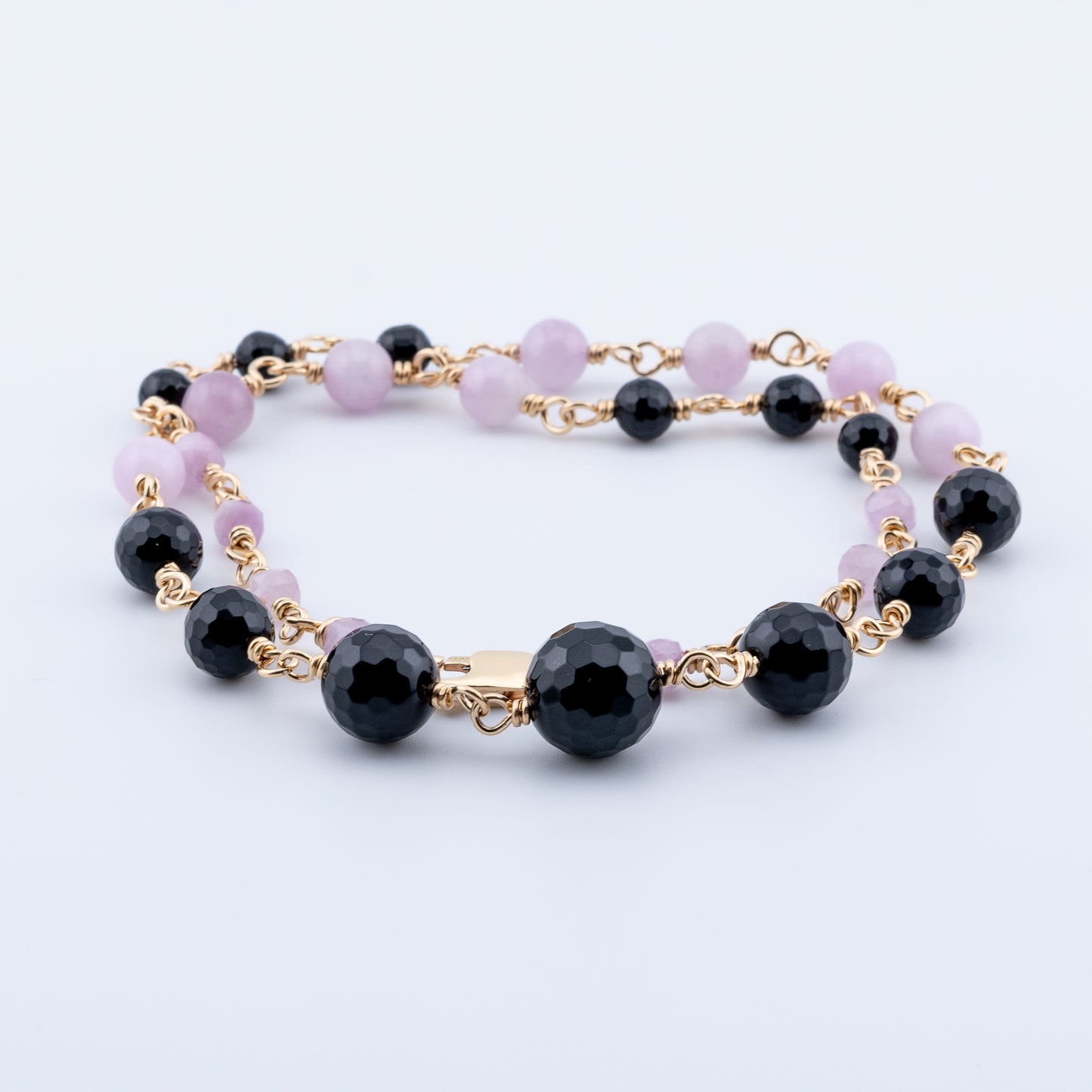 The Noir & Lilac Echo Necklace – Black Onyx & Kunzite