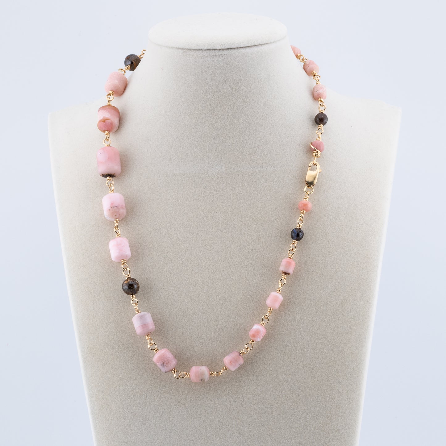 The Desert Rose Necklace – Pink Opal & Boulder Opal