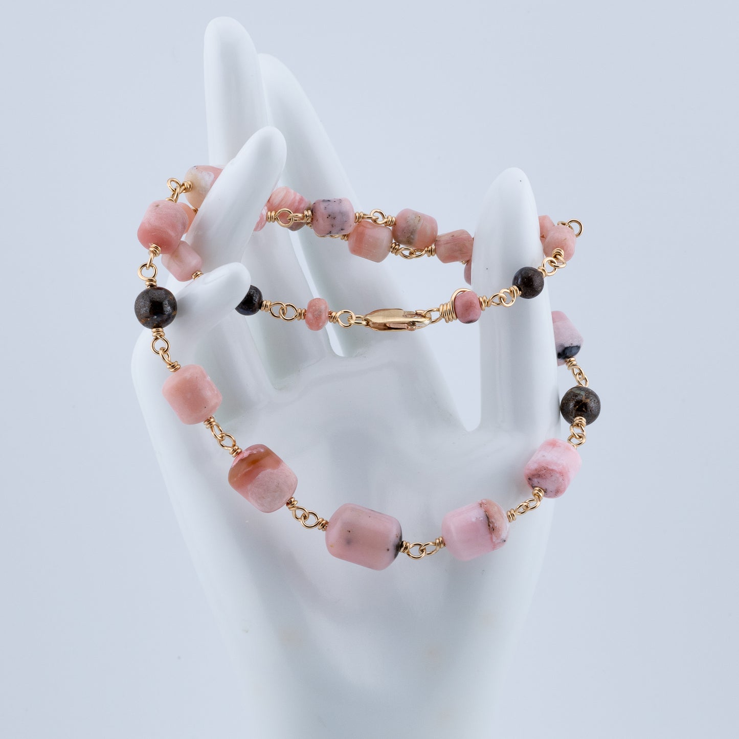 The Desert Rose Necklace – Pink Opal & Boulder Opal