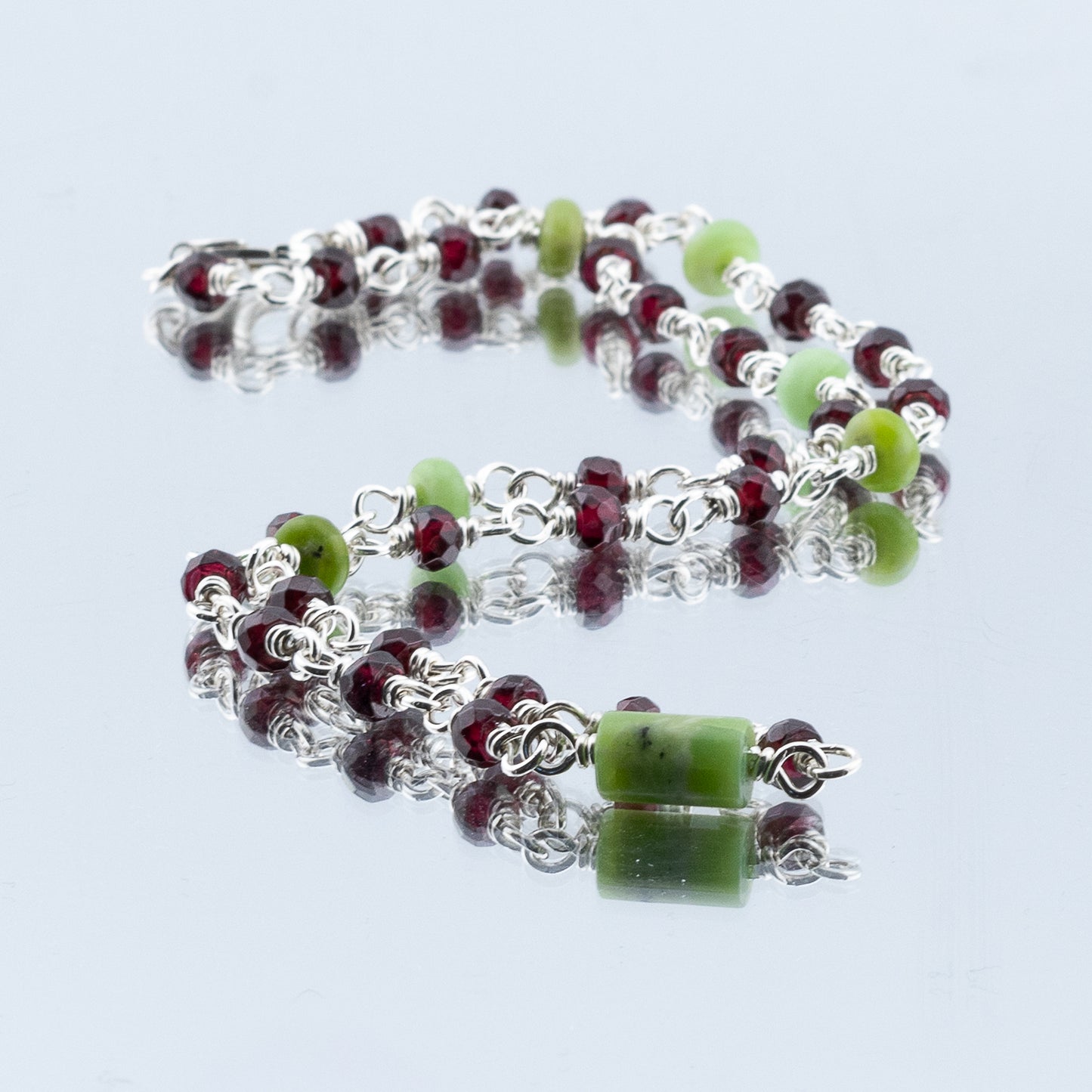 The Crimson Meadow Necklace – Garnet & Chrysoprase
