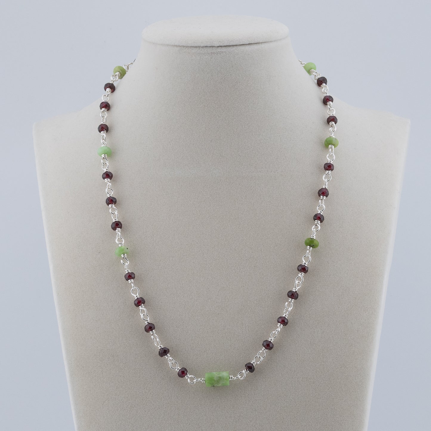 The Crimson Meadow Necklace – Garnet & Chrysoprase
