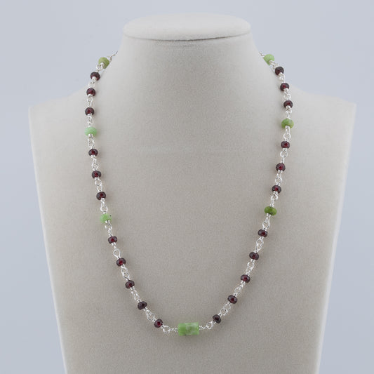 The Crimson Meadow Necklace – Garnet & Chrysoprase