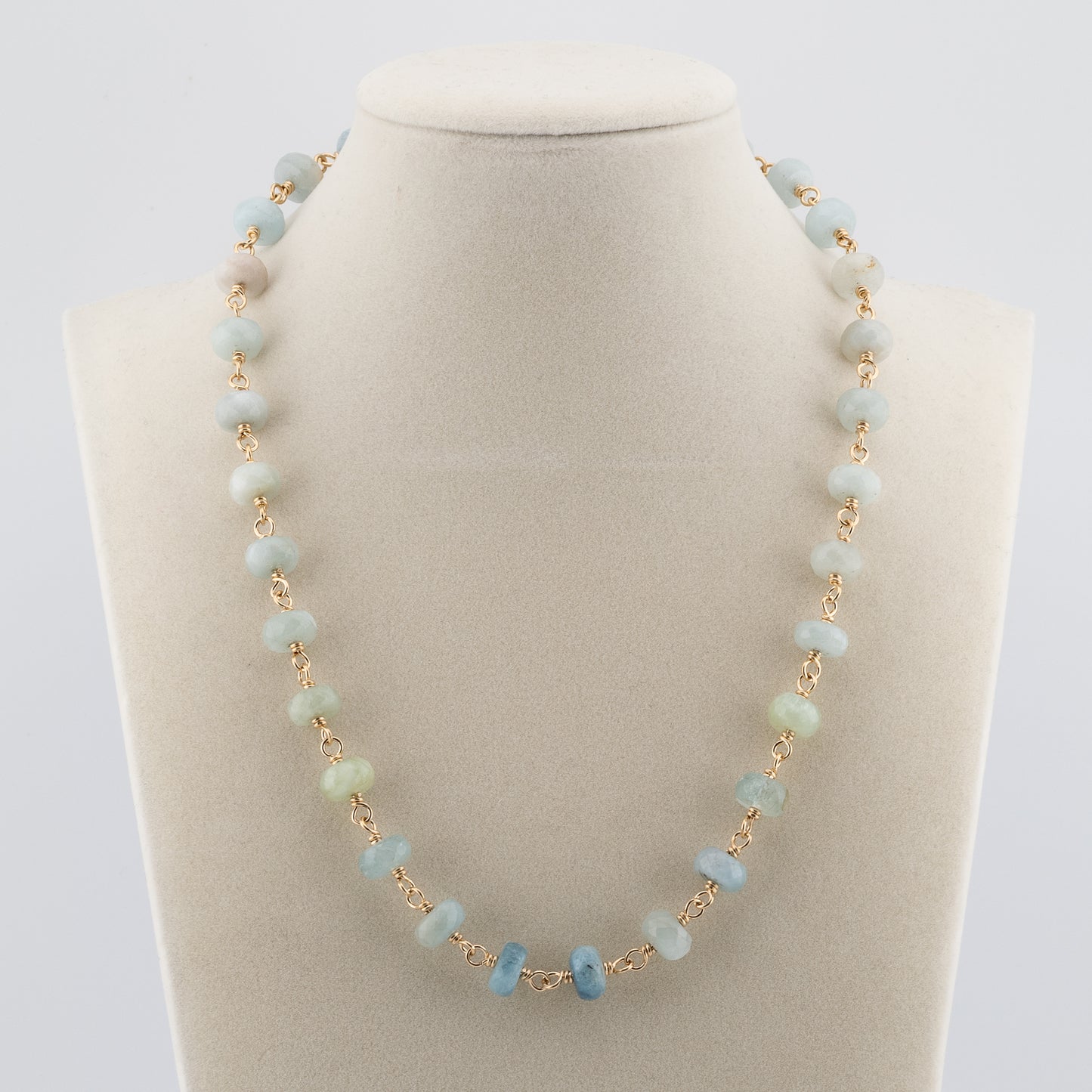 The Azure Tide Necklace - Multi Tonal Aquamarine