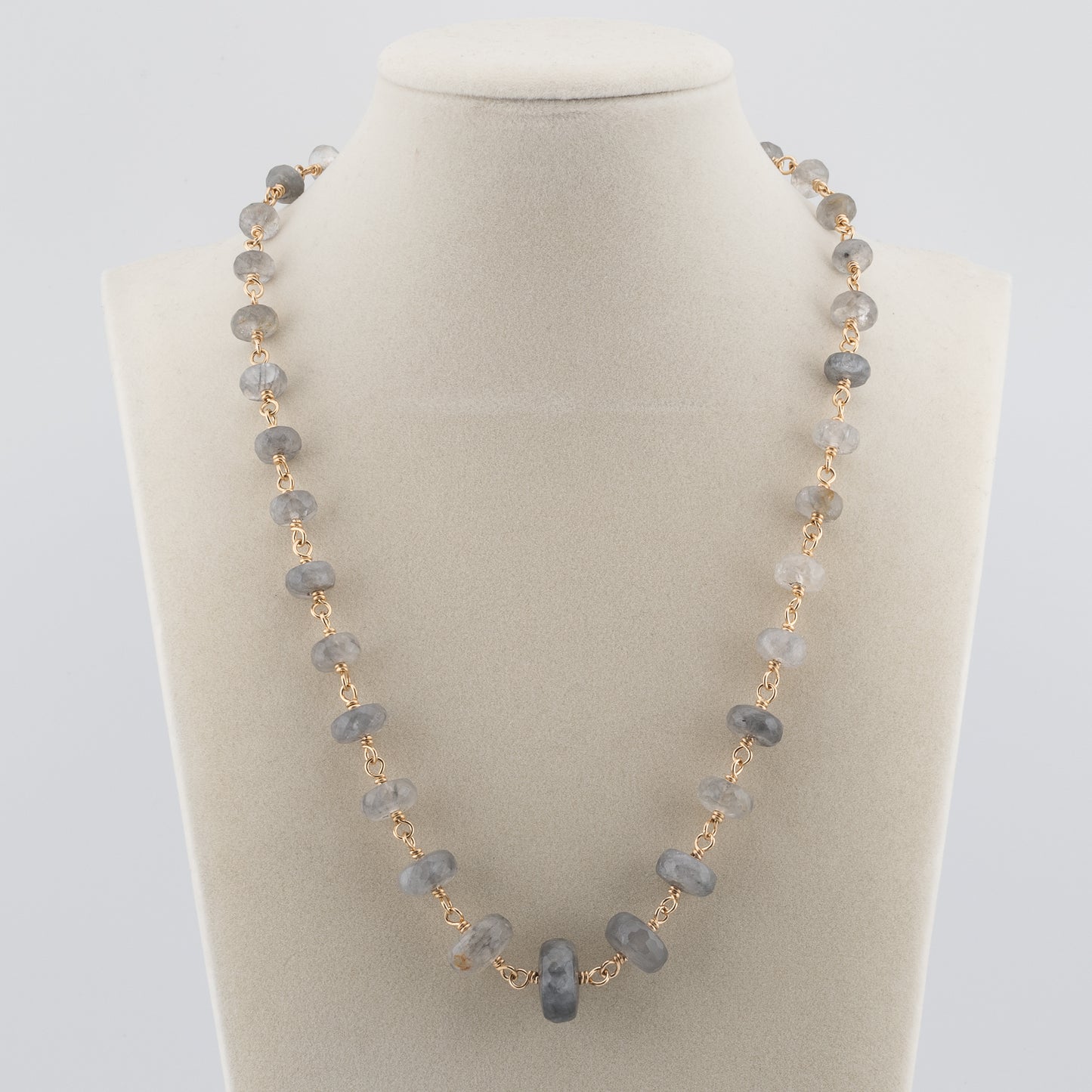 The Shadow & Silk Necklace – Graduated Grey Quartz
