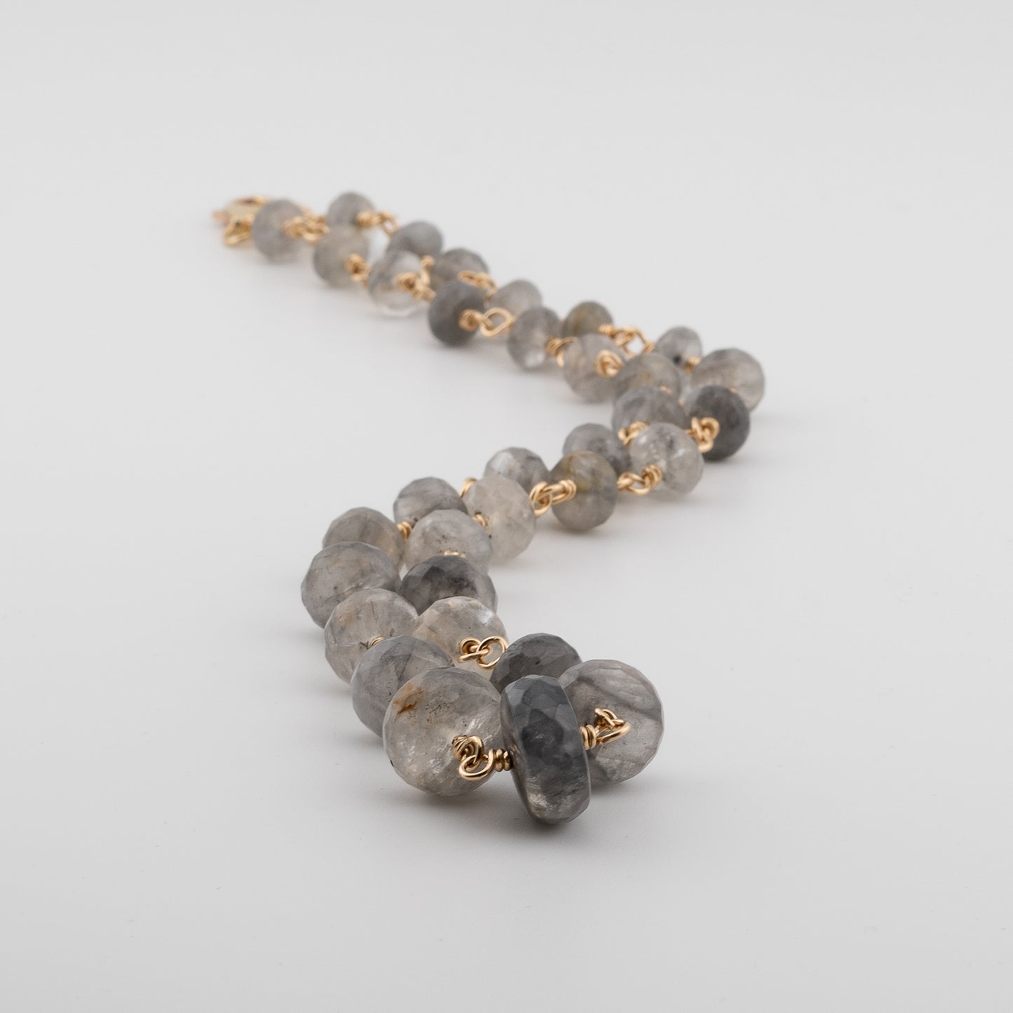 The Shadow & Silk Necklace – Graduated Grey Quartz