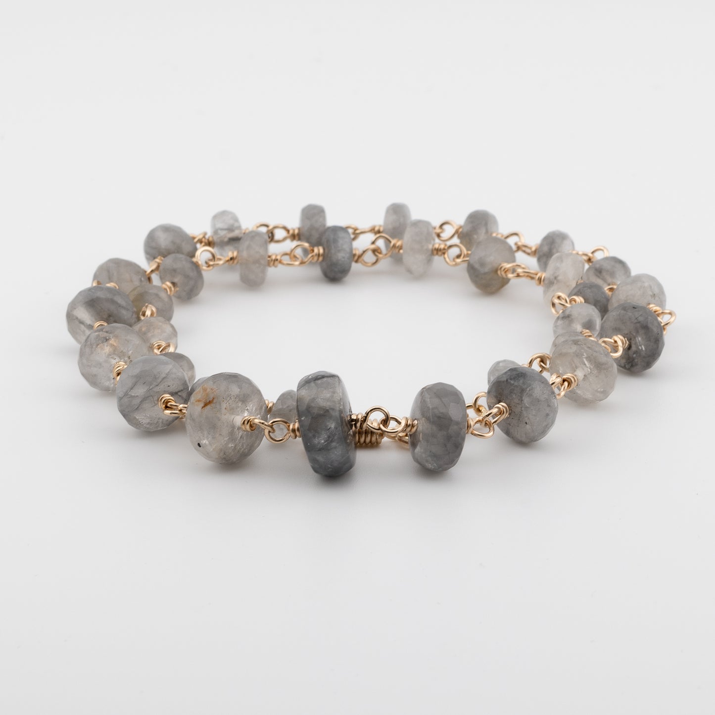 The Shadow & Silk Necklace – Graduated Grey Quartz