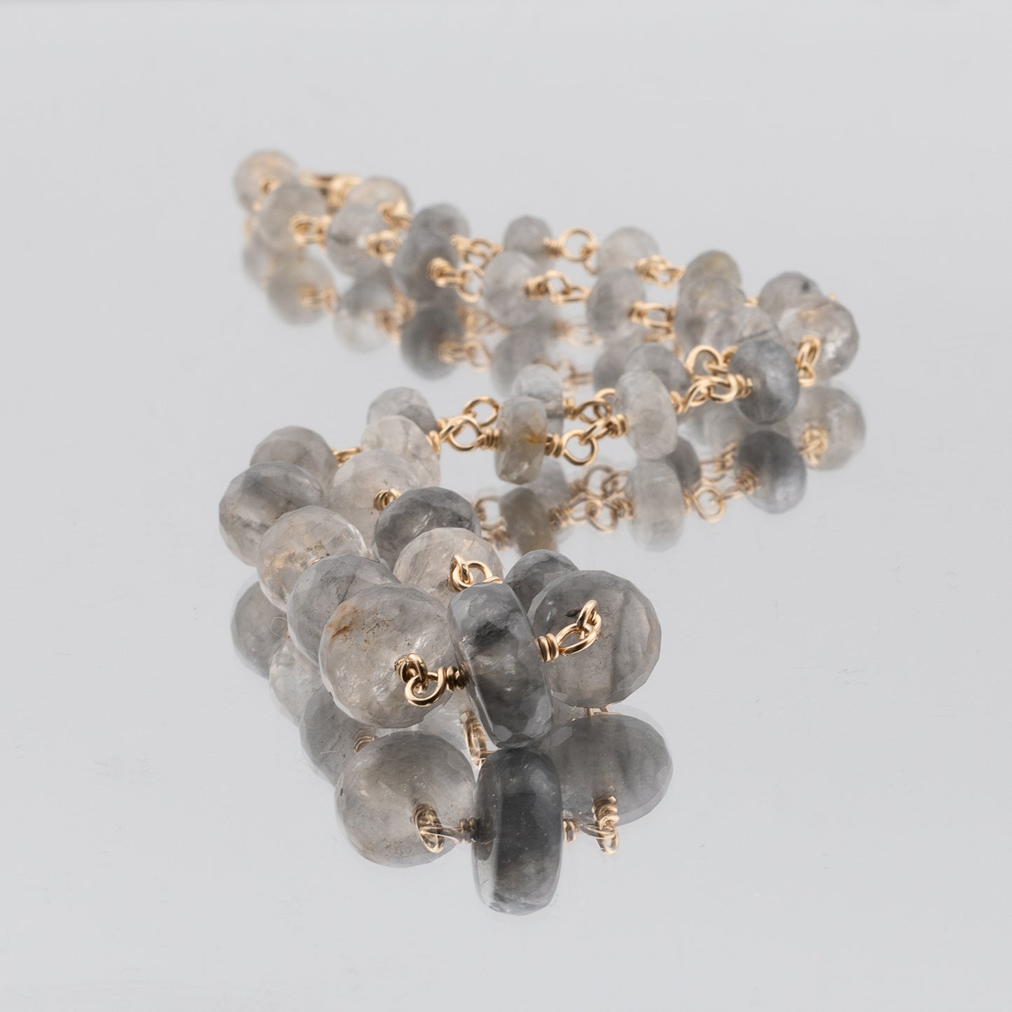 The Shadow & Silk Necklace – Graduated Grey Quartz