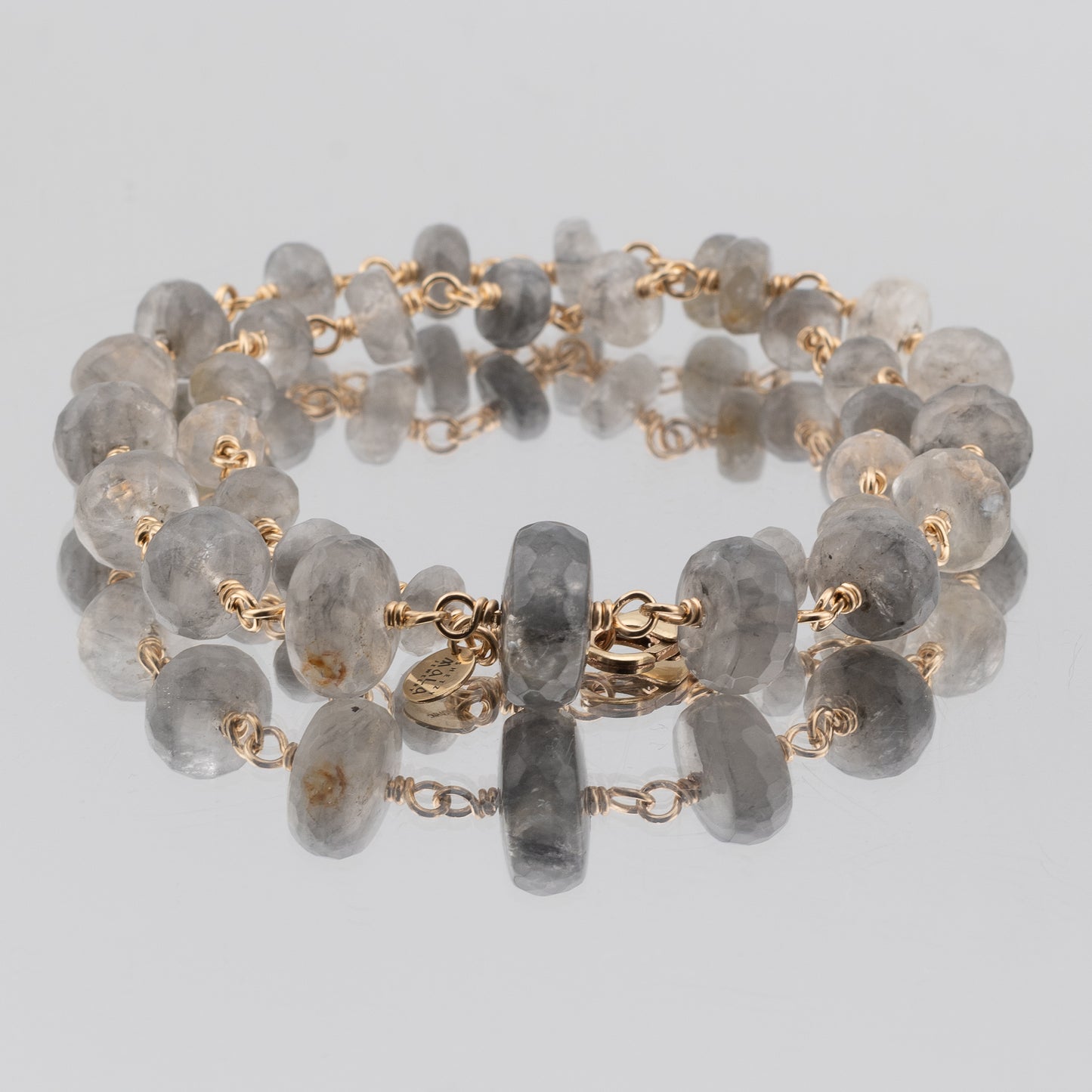 The Shadow & Silk Necklace – Graduated Grey Quartz