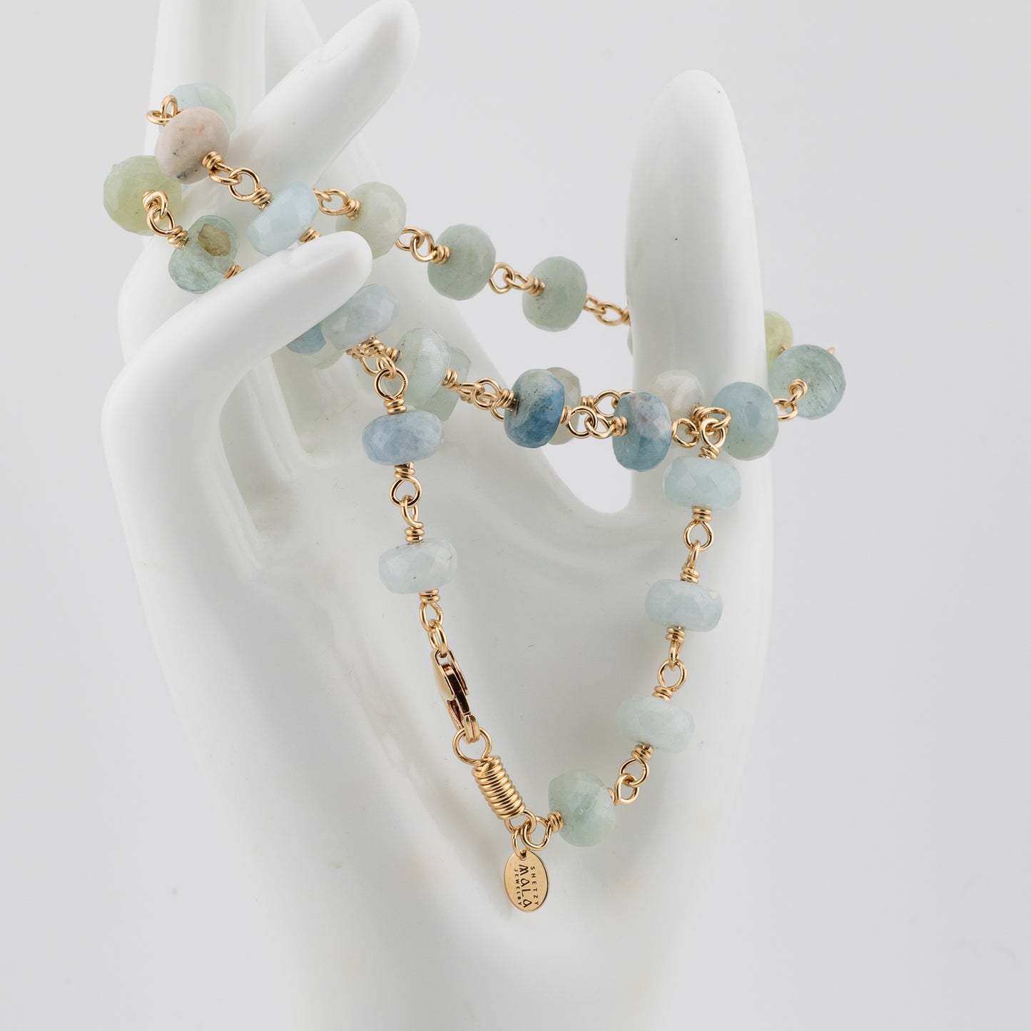 The Azure Tide Necklace - Multi Tonal Aquamarine