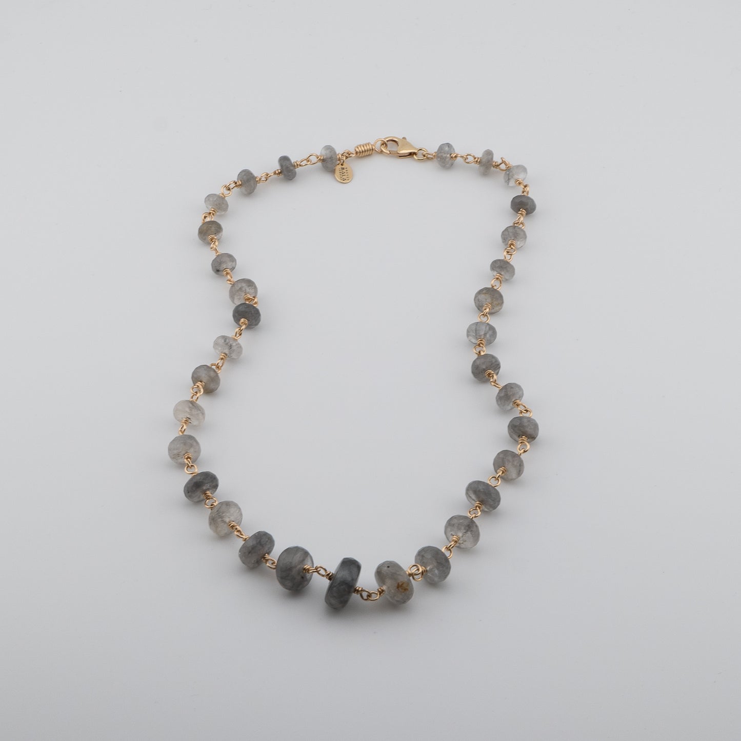 The Shadow & Silk Necklace – Graduated Grey Quartz