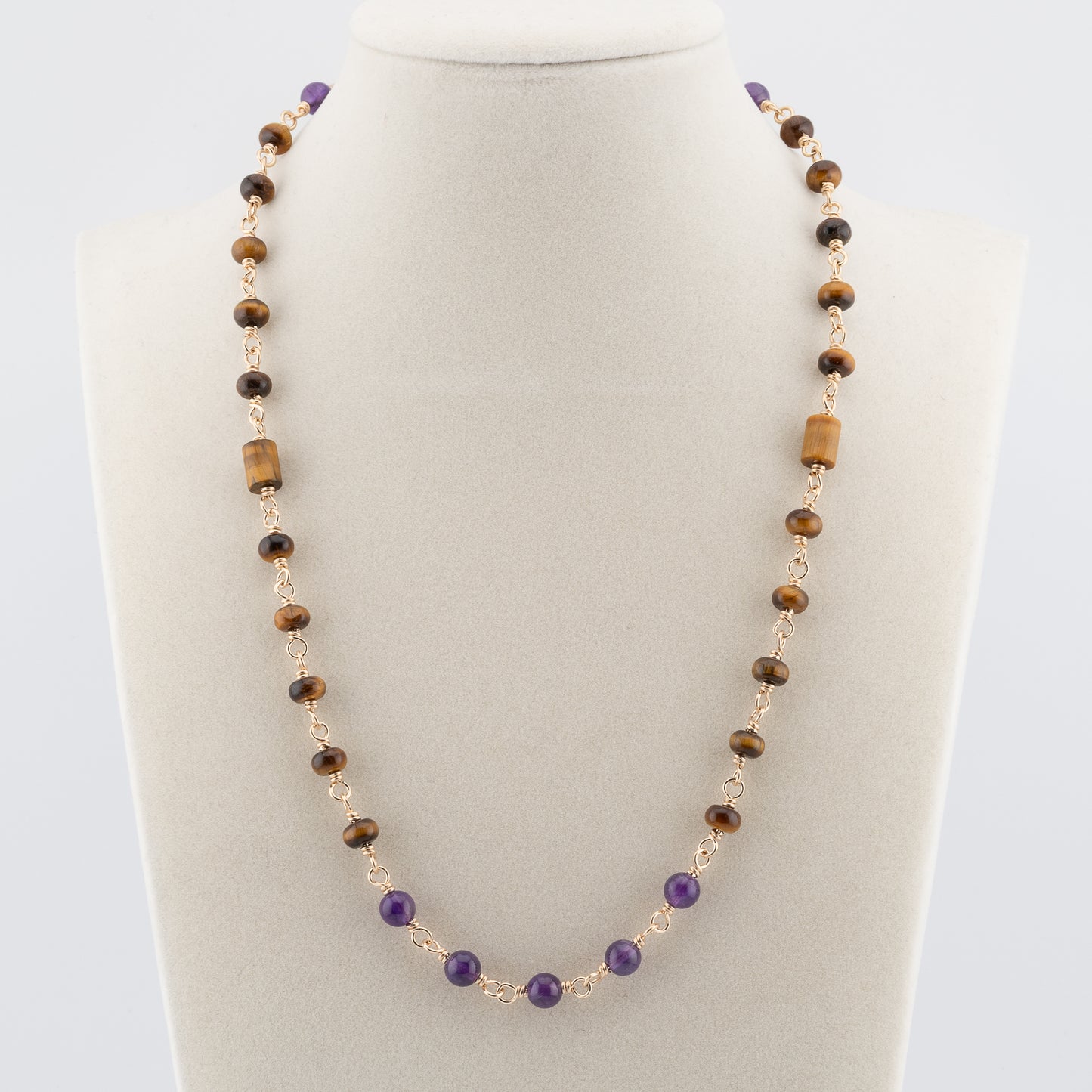 The Velvet Earth Necklace – Tiger's Eye & Amethyst
