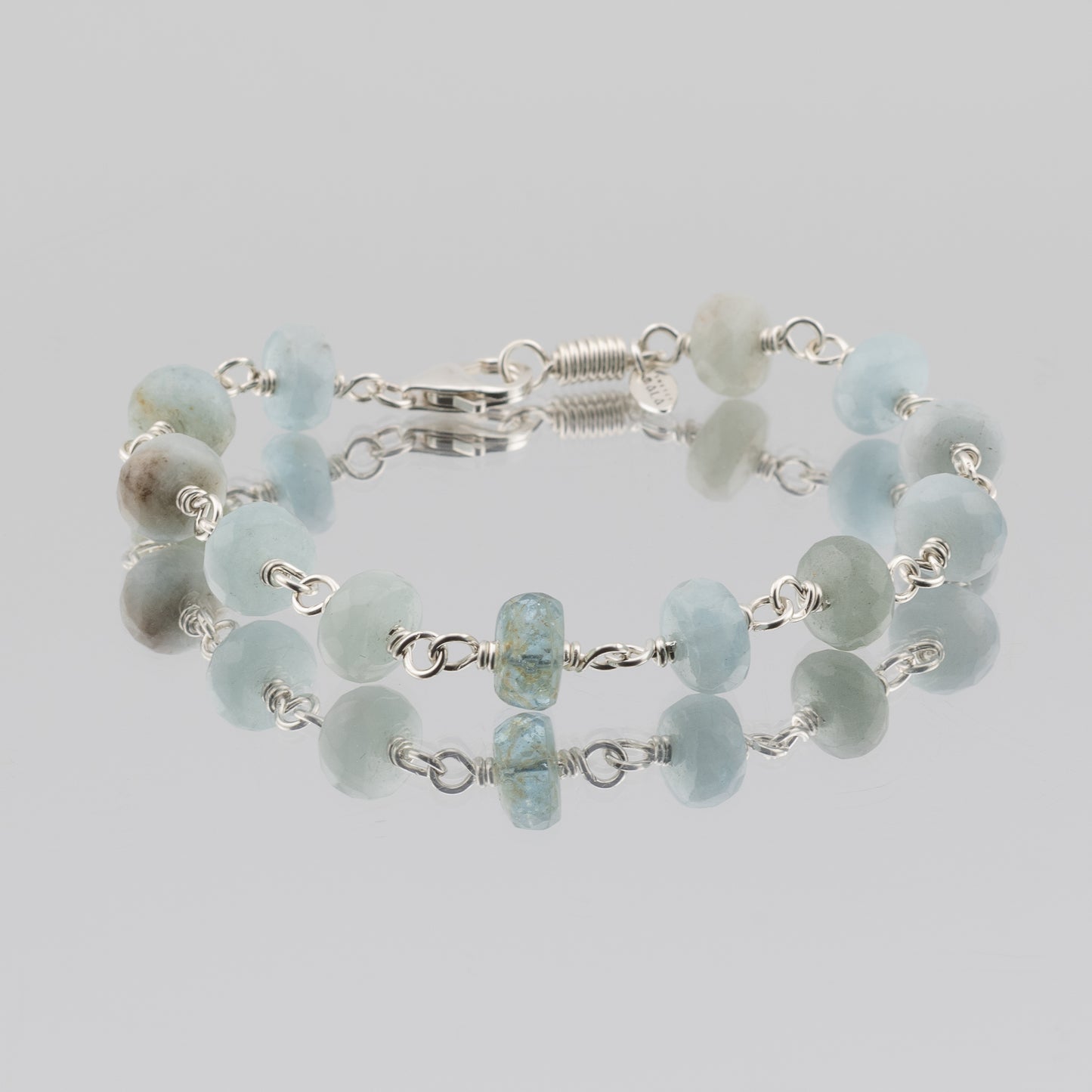 The Azure Tide Bracelet - Multi-Tonal Aquamarine