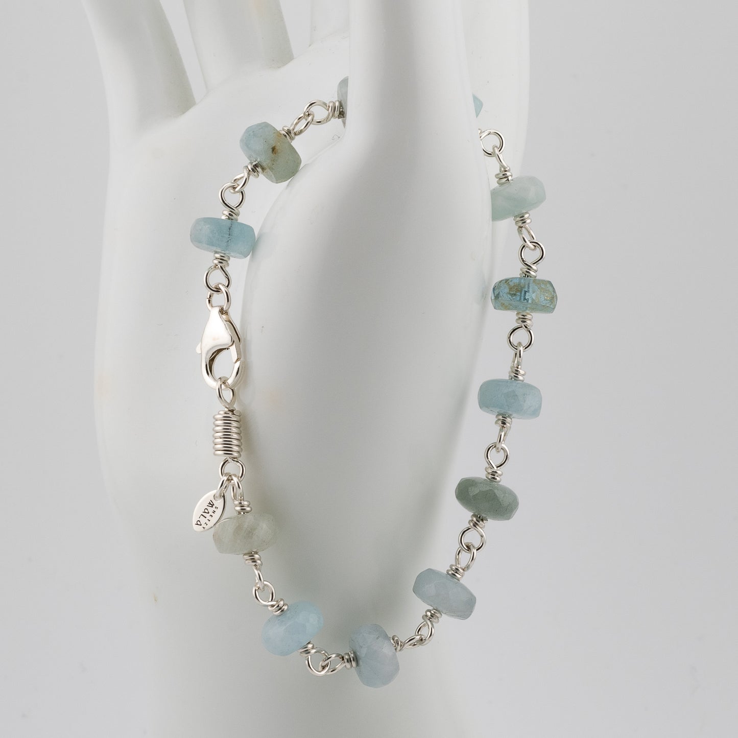 The Azure Tide Bracelet - Multi-Tonal Aquamarine