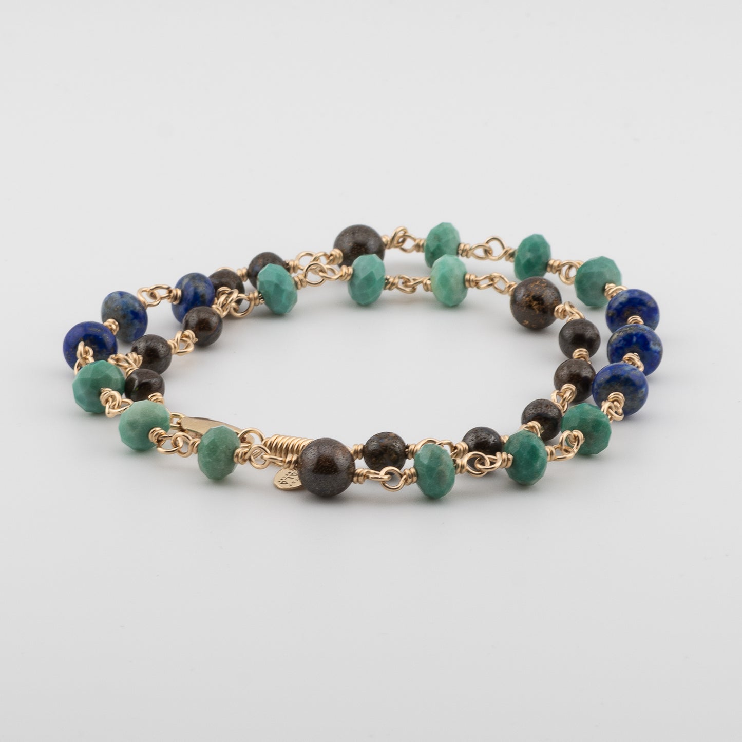 The Celestial Earth Necklace – Chrysoprase, Lapis, and Boulder Opal
