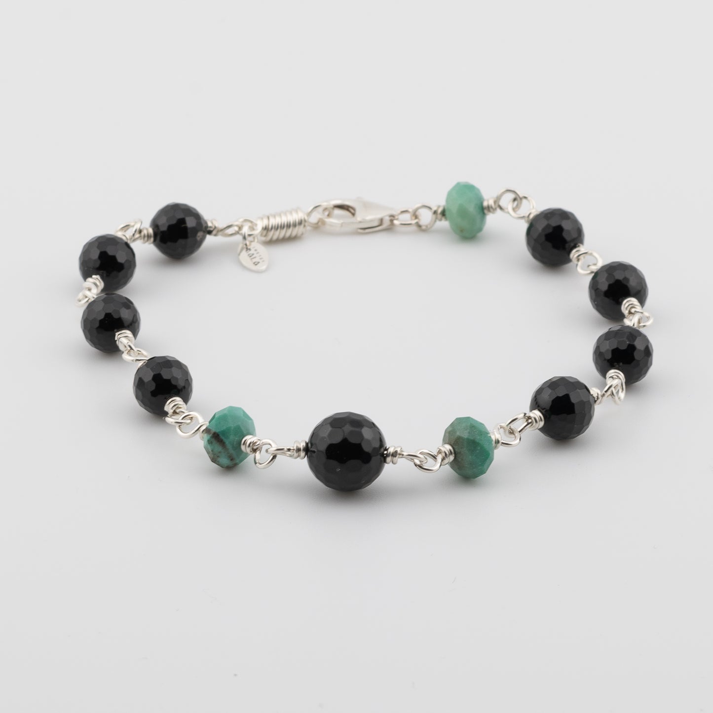 The Midnight Meadow  Bracelet- Black Onyx and Chrysoprase