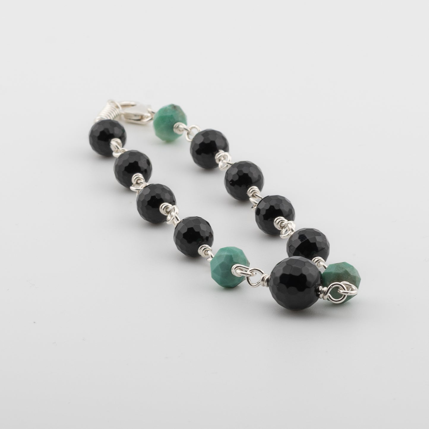 The Midnight Meadow  Bracelet- Black Onyx and Chrysoprase