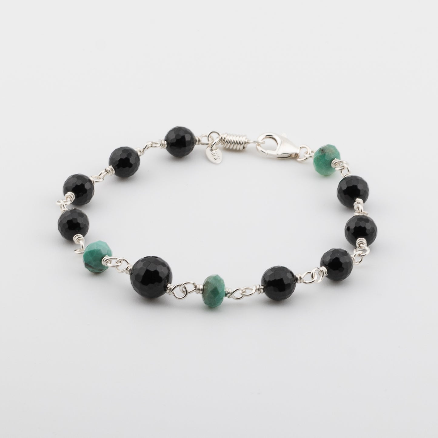 The Midnight Meadow  Bracelet- Black Onyx and Chrysoprase